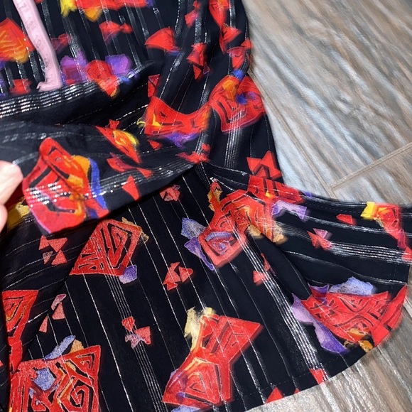 COPY - Vintage Cherry Creek button up black and red patterned blouse - Picture 9 of 10